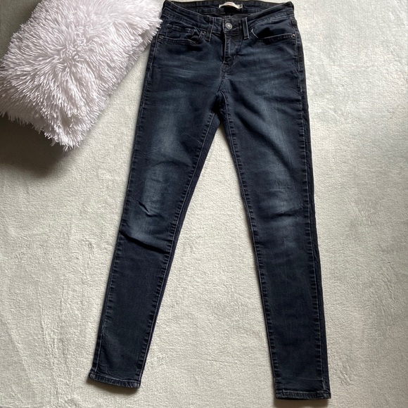 Levi’s 711 skinny dark blue jeans - US 27 - Picture 1 of 3